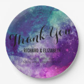 スモーク銀河系結婚プレート ペーパープレート (正面)