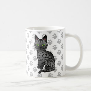 スモーク エジプシャンマウ かわいいキャラクター猫イラスト コーヒーマグカップ