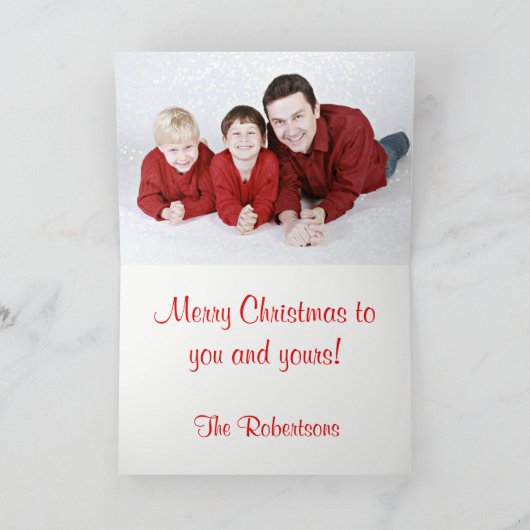 スモーパーソナライズされたルタウン通りシーンクリスマス シーズンカード (内部)