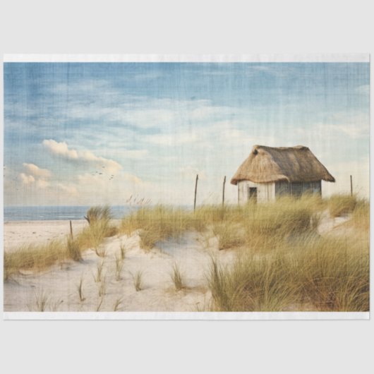 スモールで覆われたビーチハウス2デカップージ紙 薄葉紙 (正面)