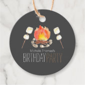 スモールのキャンプファイヤーキャンプの誕生日メッセージカード フェイバータグ (正面)