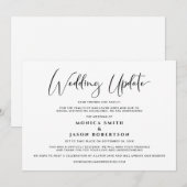 スモールウェディングのお知らせ プランの変更 エレガント 案内状 (正面/裏面)