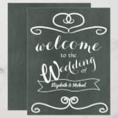 スモールウエー結婚トの看板Chalkboard予算 (正面/裏面)