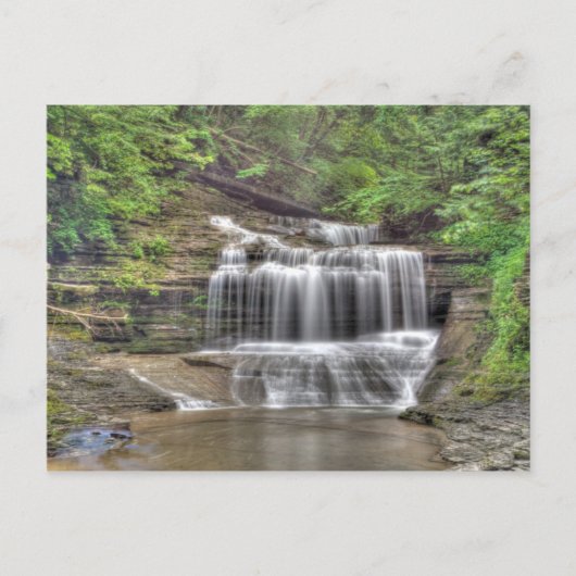 スモールウォーターフォール、バターミルク滝州パーク、NY ポストカード (正面)