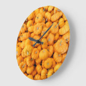 スモールオレンジ秋ハーベストカボチャ ラージ壁時計 (傾斜)