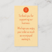 スモールカスタマーサンキュービジネスカード 名刺 (裏面)