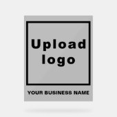 スモールグレーアクリルサインの企業名とロゴ アクリルサイン (正面)