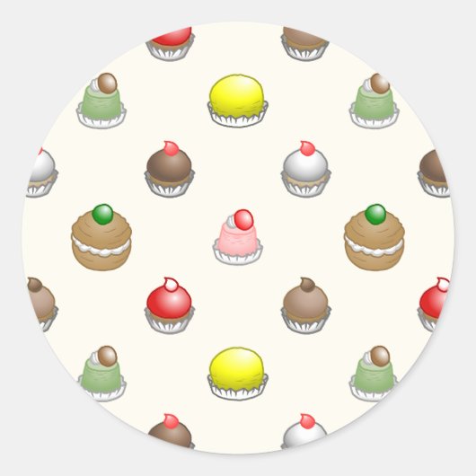 スモールケーキ パターン ラウンドシール (正面)