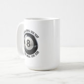スモールサイズのテキスト 15oz パーソナライズド 8ボール マグ (正面左)