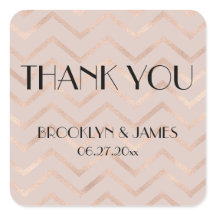 スモールサンキューバラ金ゴールドシェブロン結婚式用シール