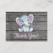 スモールサンキューラベル文字エレファントパープルティール（緑がかった色） 名刺 (裏面)