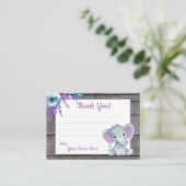 スモールサンキューラベル文字エレファントパープルティール（緑がかった色） 名刺 (スタンド正面)