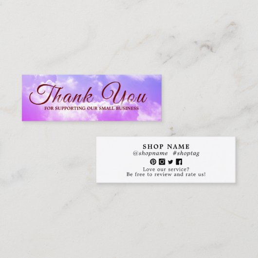 スモールサンキュー鮮やかなSky Mini名刺 スキニー名刺 (正面/裏面)