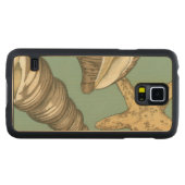 スモールシェルトリオオンティール（緑がかった色） CarvedメープルGalaxy S5スリムケース (正面(横))