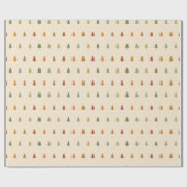 スモールシンプルツリーパターンウィンターホリデイ ラッピングペーパー (フラット)