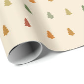 スモールシンプルツリーパターンウィンターホリデイ ラッピングペーパー (ロールコーナー)