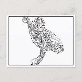 スモールシータートルラインスケッチ ポストカード