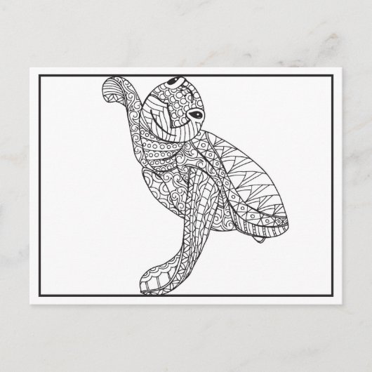 スモールシータートルラインスケッチ ポストカード (正面)