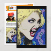 スモールスケールプリントの「Kiss Hard」絵画 招待状 (正面/裏面)