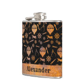 スモールスチームパンクラスティバルーンテーマ名前をカスタムする フラスク (左)