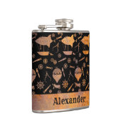 スモールスチームパンクラスティ飛行船テーマ名前をカスタムする フラスク (右)