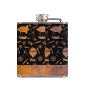 スモールスチームパンクラスティ飛行船テーマ名前をカスタムする フラスク (裏面)