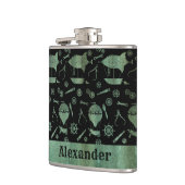 スモールスチームパンクヴェルディグリスエアシップテーマカスタム フラスク (左)