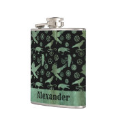 スモールスチームパンクヴェルディグリスギアとクロースカスタム フラスク (左)