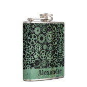 スモールスチームパンクヴェルディグリブロンズギア名前をカスタムする フラスク (右)