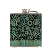 スモールスチームパンクヴェルディグリブロンズギア名前をカスタムする フラスク (裏面)