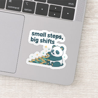 スモールステップで大きな変化 Motivational Panda ステッカー シール