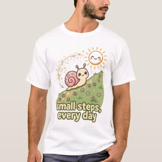 スモールステップモチベーショナルカタツムリTシャツ Tシャツ