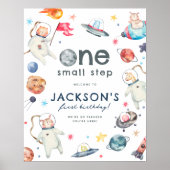 スモールステップ宇宙1st誕生日パーティーウェルカムサイン ポスター (正面)