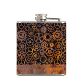 スモールステームパンクカラフルラスティギア名前をカスタムする フラスク (裏面)