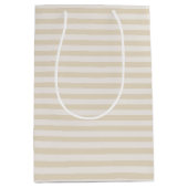 スモールストライプアイボリーベージュエレガント抱き枕 ミディアムペーパーバッグ (正面)