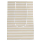 スモールストライプアイボリーベージュエレガント抱き枕 ミディアムペーパーバッグ (裏面)