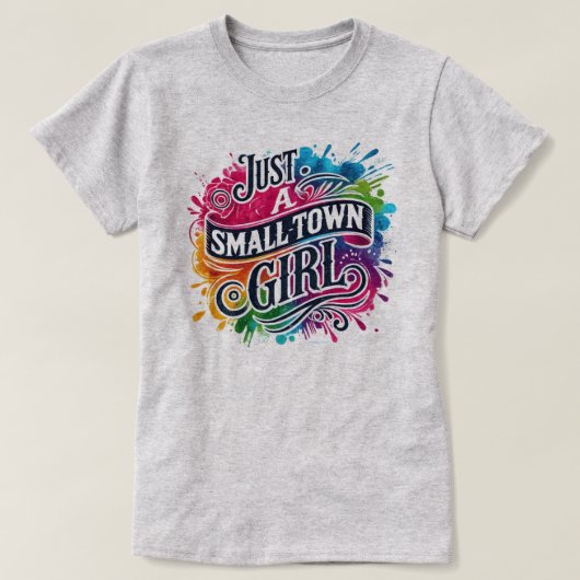 スモールタウンの少女 カラースプラッシュ Tシャツ (デザイン正面)
