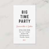 スモールタウンのStag & Doeチケット – カスタマイズ可能な色 名刺 (裏面)