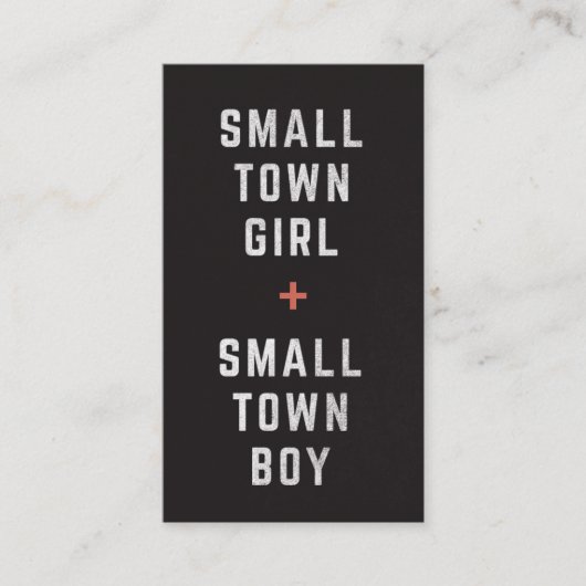 スモールタウンのStag & Doeチケット – カスタマイズ可能な色 名刺 (正面)