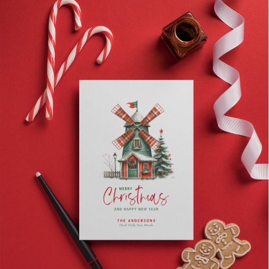 スモールタウンクリスマステーマデザイン カード