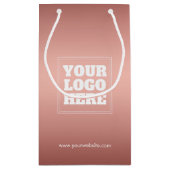 スモールバラ金ゴールドカスタム抱き枕ビジネスロゴのバルク スモールペーパーバッグ (裏面)