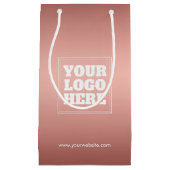 スモールバラ金ゴールドカスタム抱き枕ビジネスロゴのバルク スモールペーパーバッグ (正面)