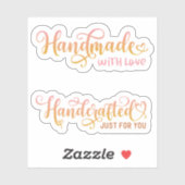 スモールビジネスかわいいピンクありがとうステッカー シール (シート)