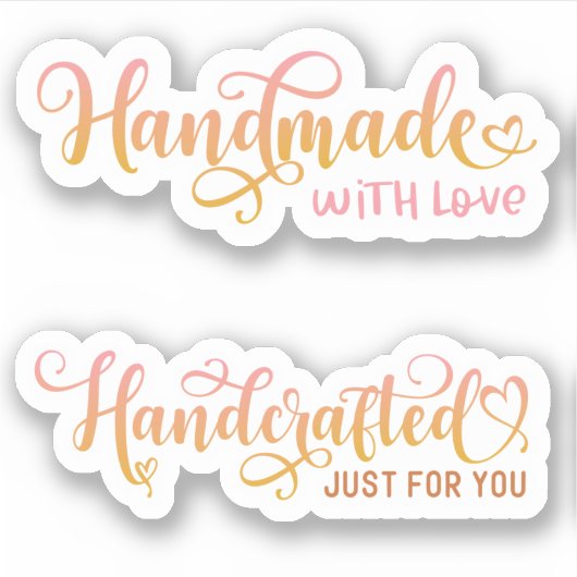 スモールビジネスかわいいピンクありがとうステッカー シール (正面)