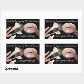 スモールビジネスのお客様に感謝メイクアップリップブラック 長方形シール (シート)