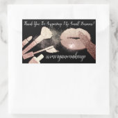 スモールビジネスのお客様に感謝メイクアップリップブラック 長方形シール (バッグ)