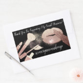 スモールビジネスのお客様に感謝メイクアップリップブラック 長方形シール (封筒)