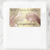 スモールビジネスのお客様に感謝メイクアップリップ金ゴールド 長方形シール (バッグ)