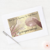 スモールビジネスのお客様に感謝メイクアップリップ金ゴールド 長方形シール (封筒)