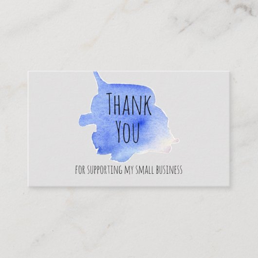 スモールビジネスのお客様の水彩支援に感謝 名刺 (正面)